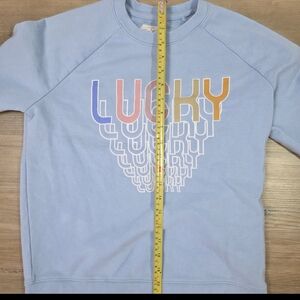 Lucky Brand Light Blue Textured Sweatshirt